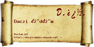 Daczi Ádám névjegykártya